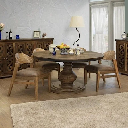 Rustic Solid Wood 5-Piece Dining Set